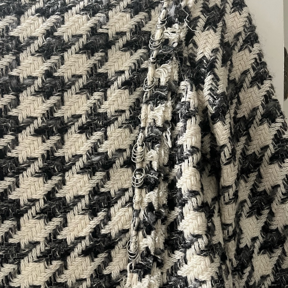 Iro Houndstooth Wool Thread Jacket With Silver De… - image 3